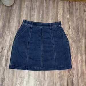 Briggs Womens Blue Denim Stretch 4 Pocket Mini Skort Skirt Lined with Shorts XS